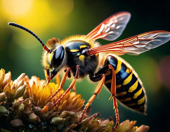 Vibrant Wasp Macro Print – Stunning Insect Photography Art for Nature Lovers