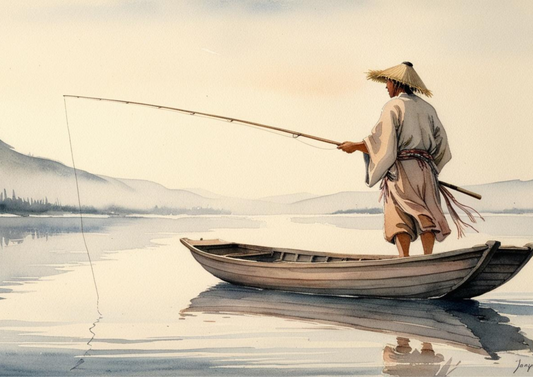 Solitude on Still Waters – Japanese Fisherman Digital Download