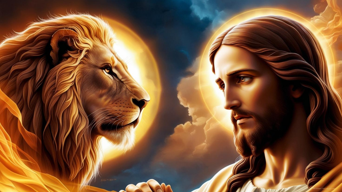 The Lion of Judah Poster – Jesus and the Majestic Lion Art Print