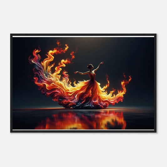 A Dance of Fire Wall Art Decor Gift   Classic Semi-Glossy Paper Wooden Framed Poster