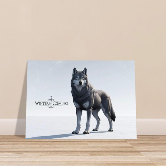 Winter Is Coming Poster - Grey Direwolf Game of Thrones Fan Art - Premium Matte Finish. Wall Art Home Decor Unique Print Gift